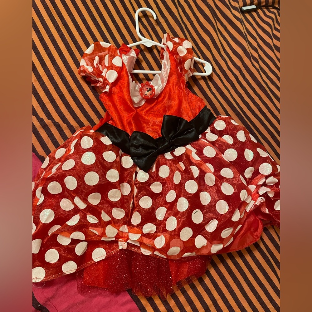 Red Polka Dot Kids Micky mouse Costume Dress with bow